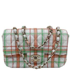 Chanel  Classic Rectangular Flap Mini Leather Crossbody Bag White